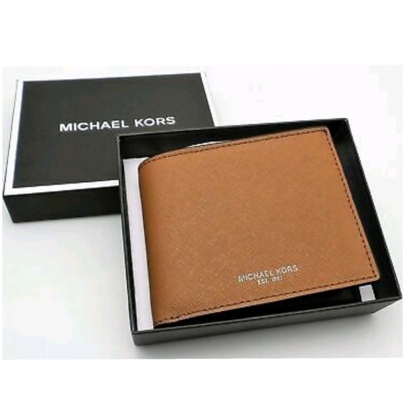 NEW authentic MK leather billfold wallet brown - Picture 2 of 4